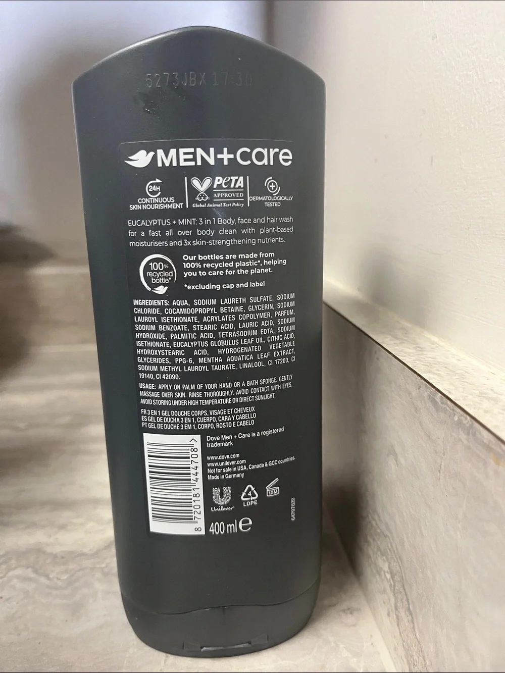 Dove Men+Care Eucalyptus + Mint Body, Face & Hair Wash
